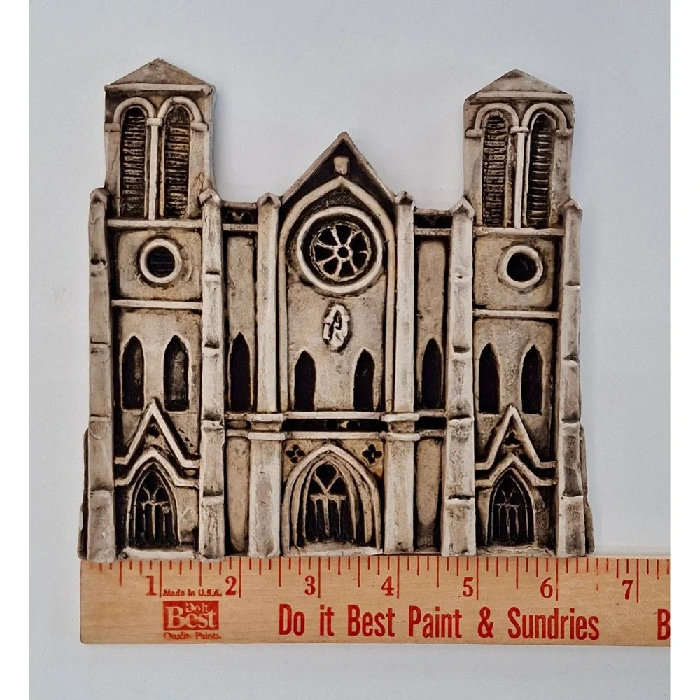 McHarp San Fernando Cathedral Wall Plaque San Antonio Texas Cast Stone 6״